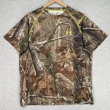 Under Armour Shirt M Camo Short Sleeve Heat Gear Hunting Lightweight Stretch