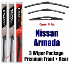 Wipers 3pk Premium Beam Front/Rear fits 2017+ Nissan Armada 19240/190/12B