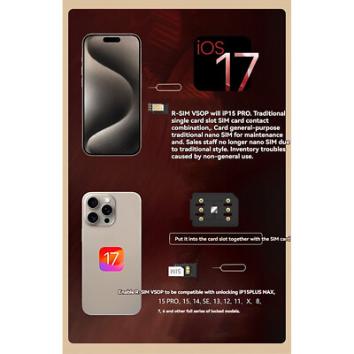 R-SIM VSOP QPE Stable Unlock SIM Card For iPhone 15 Pro Max 14 13
