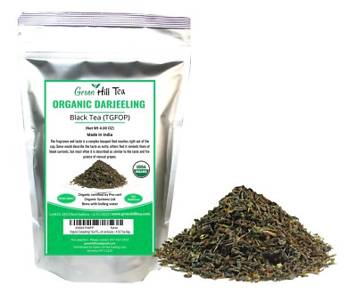 Organic Darjeeling Tea(TGFOP)  second  flush black tea loose leaf tea 1/4 LB Bag