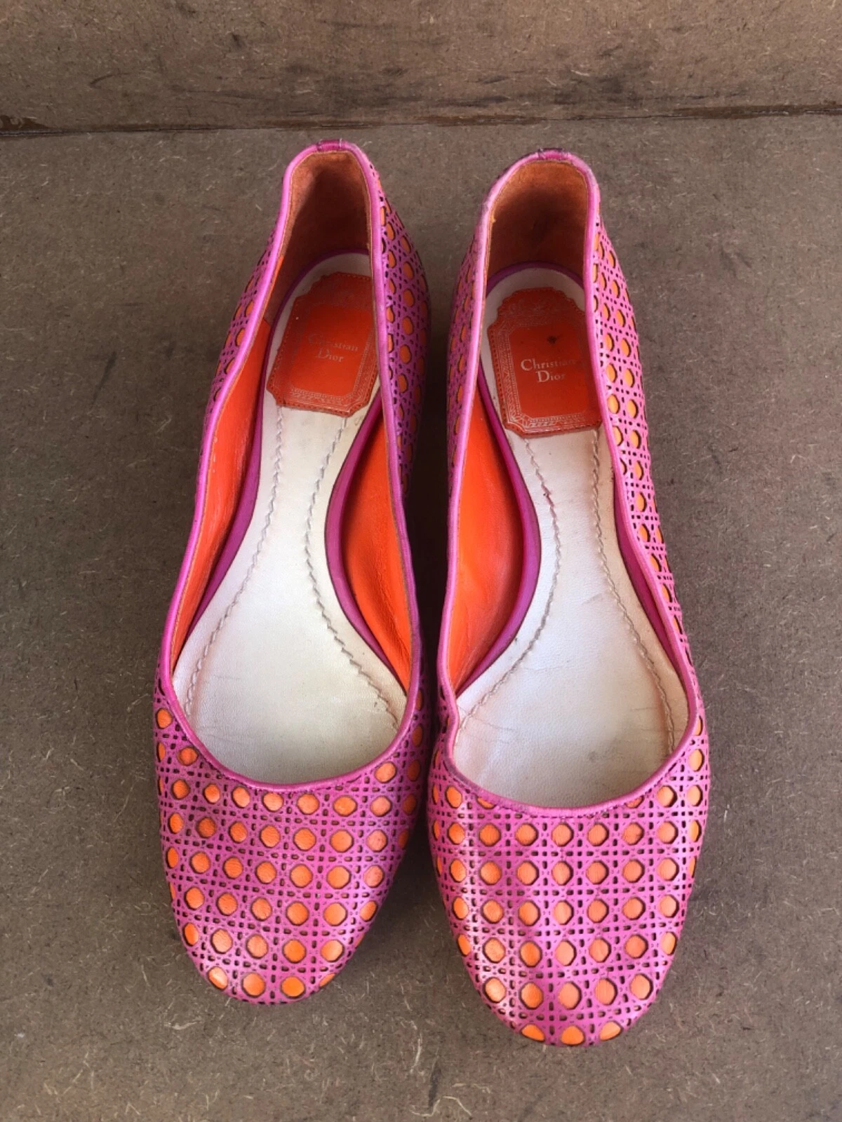 Chaussures femme Christian Dior cuir de veau rose pointure 37 fabriquées en Italie