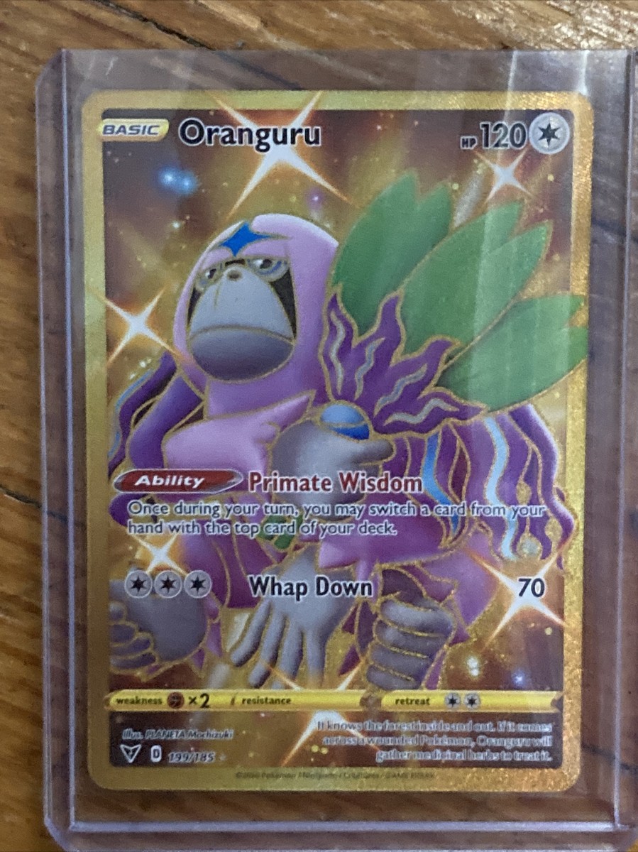 Pokemon TCG: Vivid Voltage - Oranguru 199/185 Secret Rare Gold Card - NM  Fresh