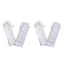 Girl's Tea Party Dress Up Polyester Long White Gloves 4 Pair Toys Costume GIFT