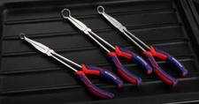 3PC 11 Inches Long Reach Hose Grip Plier Set 5/16" 1/2" 3/4" w/Dia Serrated Jaws