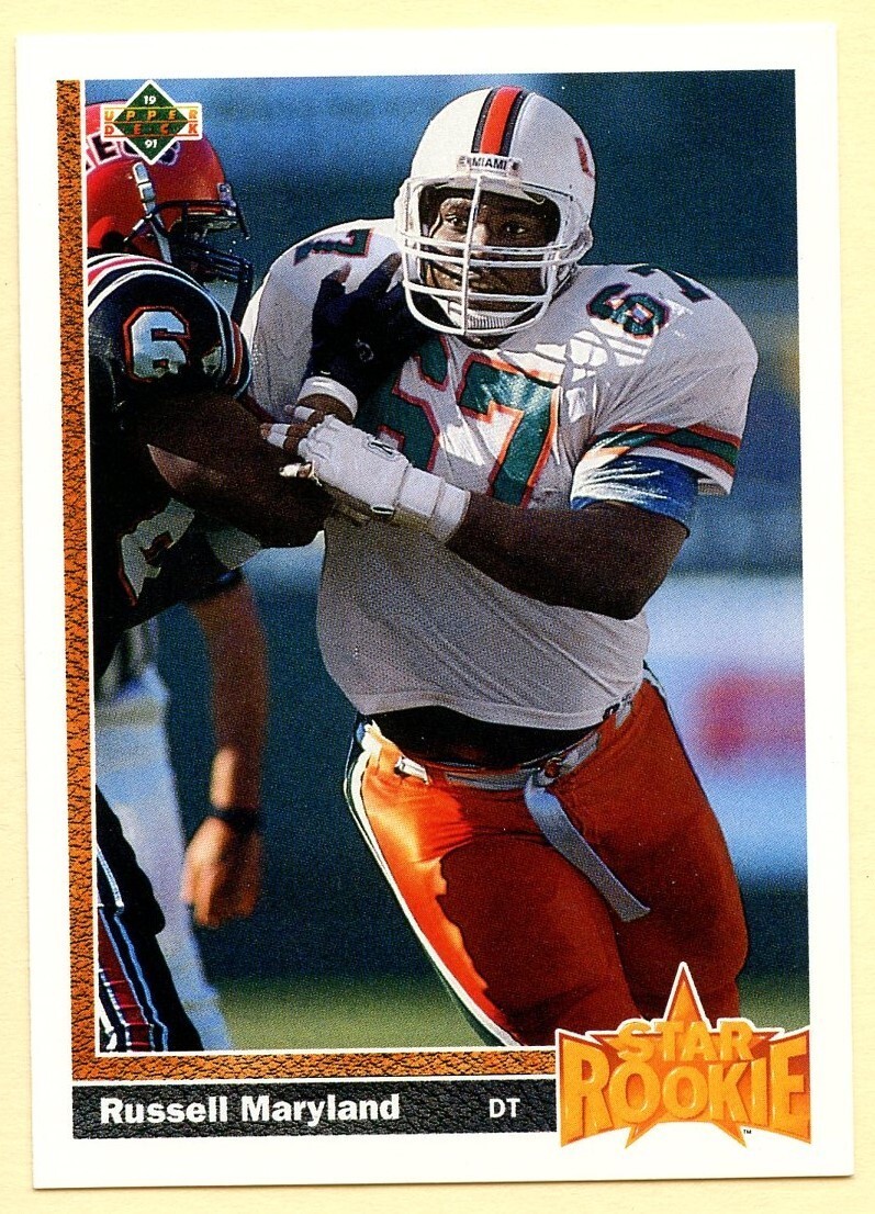 1991 Upper Deck Russell Maryland Star Rookie football card #5 Miami Hurricanes
