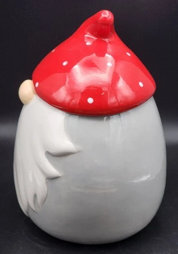 Tarro de galletas Gnomo sombrero rojo Papá Noel 10 bote de árbol de cerámica calle fresa Foto 4 de 4