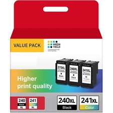 3PK PG 240XL CL 241XL Ink Cartridges for Canon PIXMA MG and MX Series Printer
