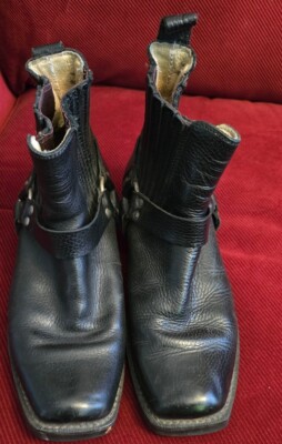Harley Davidson Black Leather Ankle Boots Women Size 9