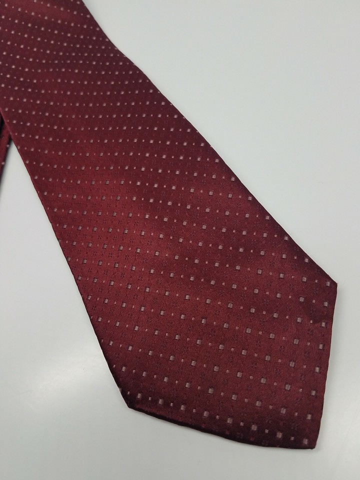 DKNY Silk Tie Red Gold Geometric Men Necktie 56.5 x 3.75 eBay
