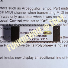 Novation Supernova II 2 Rackmount OS 2.0 EPROM Firmware Upgrade KIT