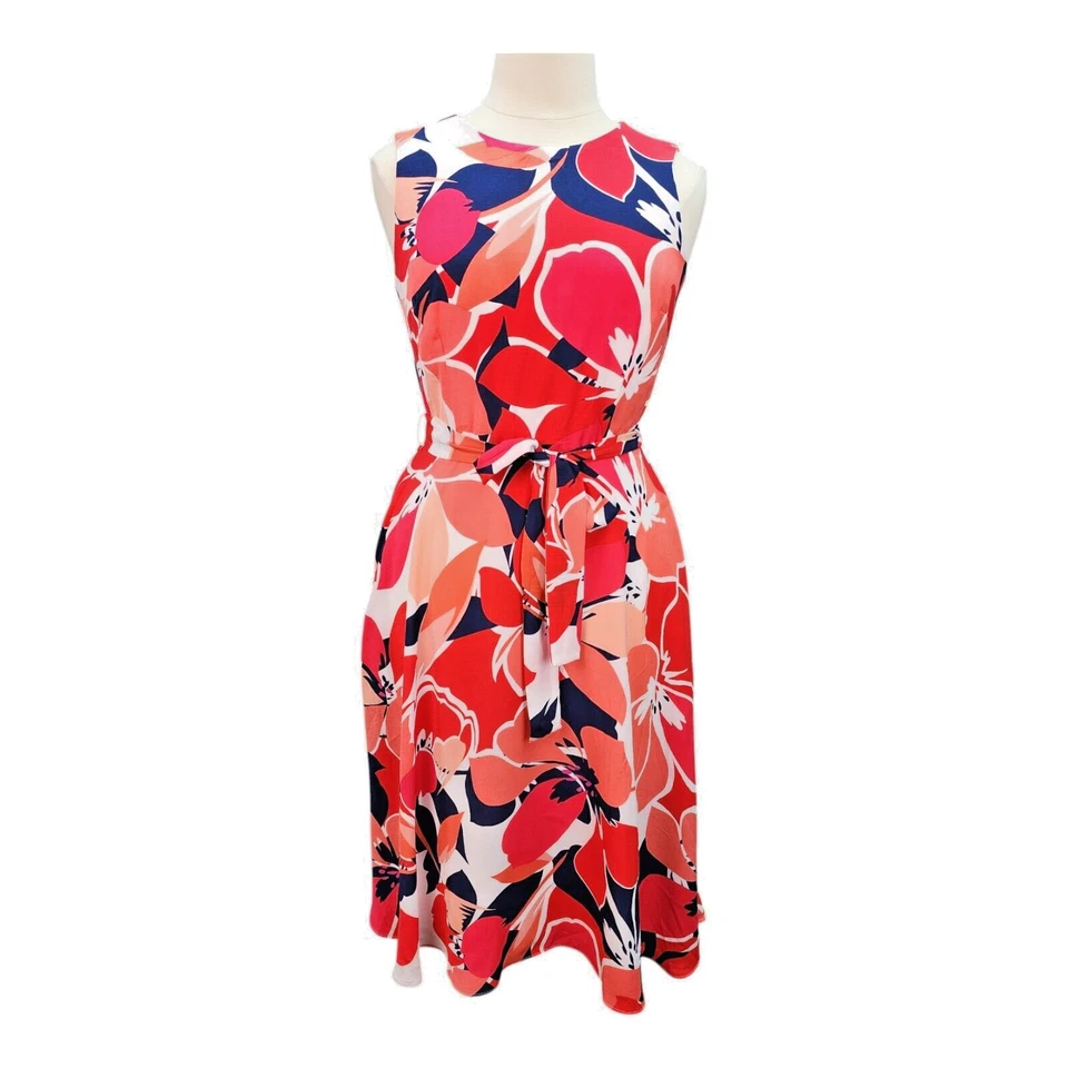 Vestido Donna Ricco Fit Acampanado Mujer 14 Carrera Mamá Iglesia Vacaciones Bolsillos Naranja Foto 2 de 4