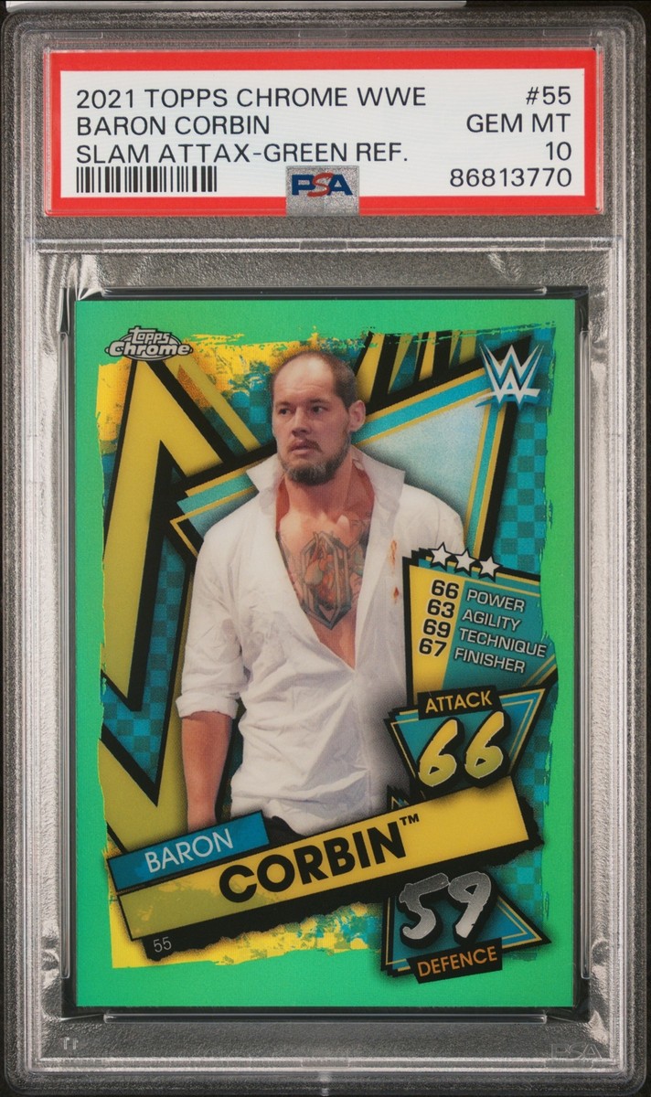 pobinページ 2021 Topps Chrome WWE Slam Attax #55 Baron Corbin Green Refractor