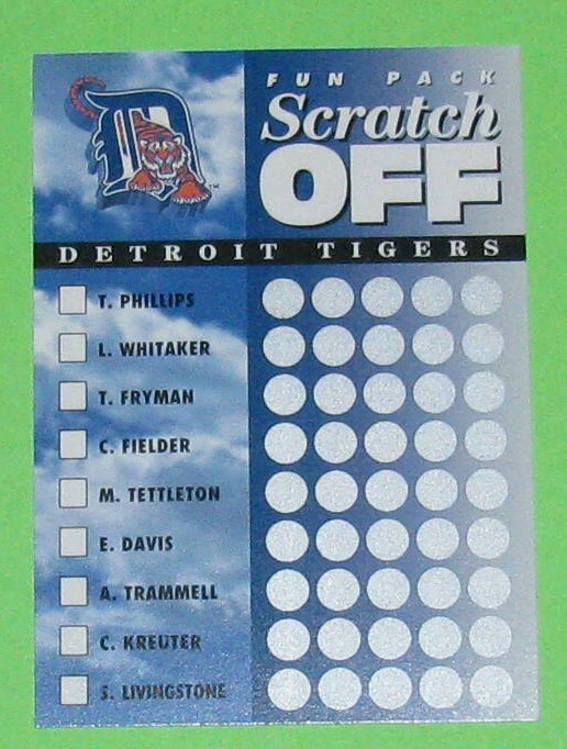 1994 Upper Deck Fun Pack Baseball Scratch Off Detroit Tigers