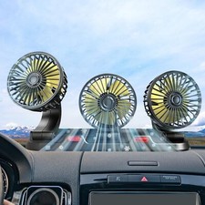 Car Fan Three-head Cooling Fan 360 Rotation 2-speed For Suv Rv Vehicle Boat