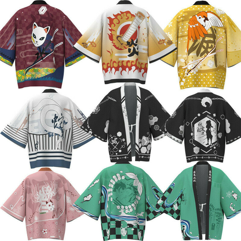 Demon Slayer: Kimetsu no Yaiba Kimono Haori para hombre/mujer