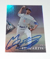 CJ C.J. EDWARDS SIGNED AUTO'D 2014 BOWMAN PLATINUM CARD #BPP72 CHICAGO CUBS RC