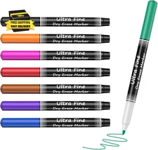 Dry Erase Markers, Assorted Color Ultra Fine Point Whiteboard Markers Erasable L