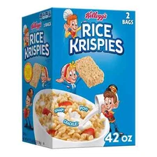 Rice Krispies Cereal, 42 oz, 2 Pack - Crispy & Delicious. Free Shipping