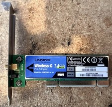 Linksys Wireless-G WMP54G v4.1 802.11g WiFi PCI Adapter Card w/ Antenna - Tested