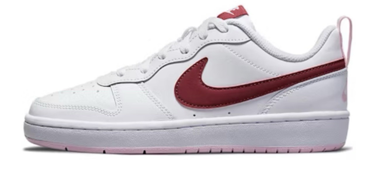 Nike Court Borough 2 Low (GS) Size Y7 W8.5-9 (BQ5448-120)Whi