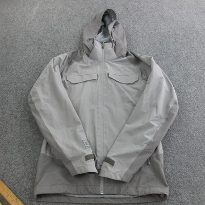 REI Elements E1 Jacket Mens Small Gray Hooded Full Zip Windbreaker Hiking