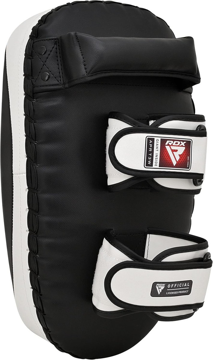 AQF Thai Pads voor Kickboksen Muay Thai Pad met stevige handgreep, Maya Hide Leather Gebogen Strike Shield voor Boksen MMA Martial Arts Taekwondo, Training Sporten (Enkel, Goud