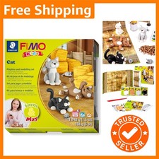 Oven-Bake FIMO Kids Polymer Clay Set - 4 Blocks & Accessories for Young Artists