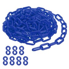 Blue Plastic Chain, 16 ft 6mm Safety Barrier Chain