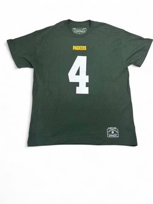 Packers Brett Favre #4 Mitchell Ness Throwback NFL T Shirt XL Green