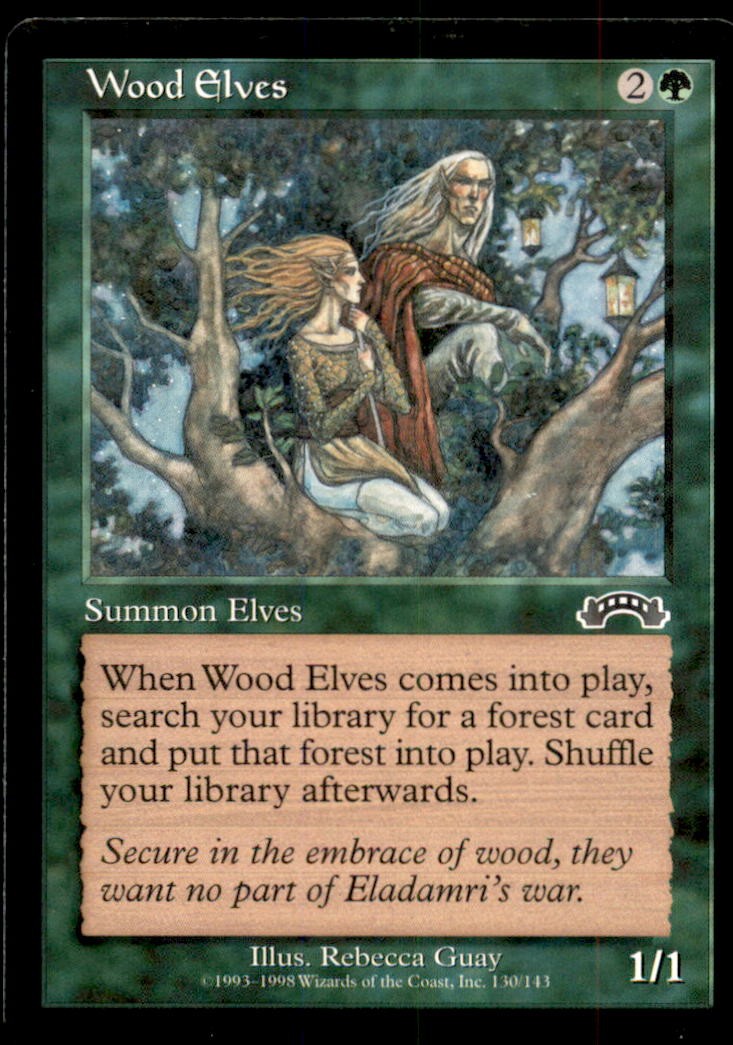 Wood Elves LP Light Play Exodus MTG [7075]