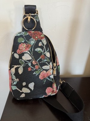 Signare Tapestry Shoulder Backpack Bag Floral Peony Design New No Tags