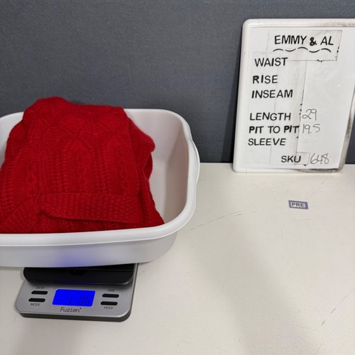 Katherine Kelly Womens Cashmere Tie Waist Cardigan Sweater Size M Red Cable Knit - Picture 6 of 9