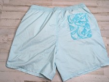 Vineyard Vines Swim Trunks Size M Marlin Print Pocket Blue Striped Lined 6"
