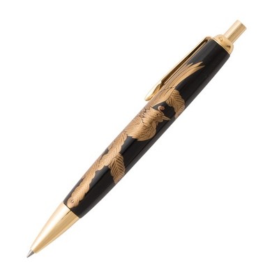 Wajima Lacquer Ballpoint Pen Black | Handcrafted Urushi  Phoenix Maki-e  Shikki