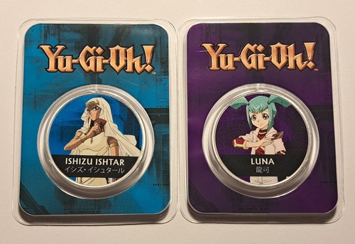 2 - NIUE 2024 YU-GI-OH 1 OZ SILVER COLORIZED COINS ISHIZU ISHTAR & LUNA #/250