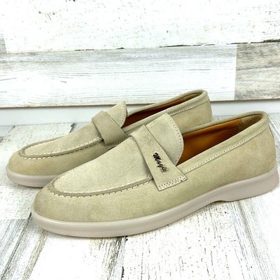 Bruno Magli Womens 9 Tan Suede Italian Slip On Loafers Casual Work Dress NEW Lux