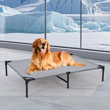 42'' Outdoor Elevated Dog Bed with Six Support Feet, Chew-Proof Raised Dogs Bed,