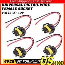 S H9 Two Harness Wire Female Pigtail Head Light Beam Low Socket Connector Plug V