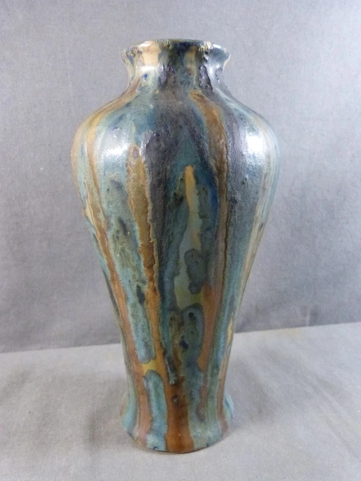 Vase Art Nouveau en grès flammé, pièce d'atelier, Pierrefonds ou Saint-Amand ? - Photo 3/4