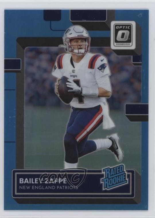 2022 Panini Donruss Optic Rated Rookie Aqua Prizm 195/299 Bailey Zappe #229 0bg8