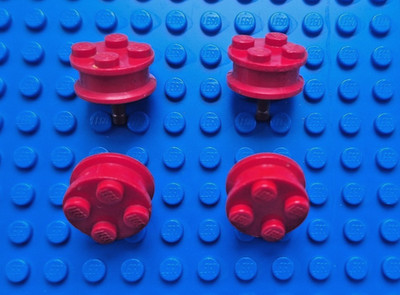 LEGO VINTAGE 1963/96 ROTE RÄDER OHNE REIFEN 7039 PRO 4 STÜCK