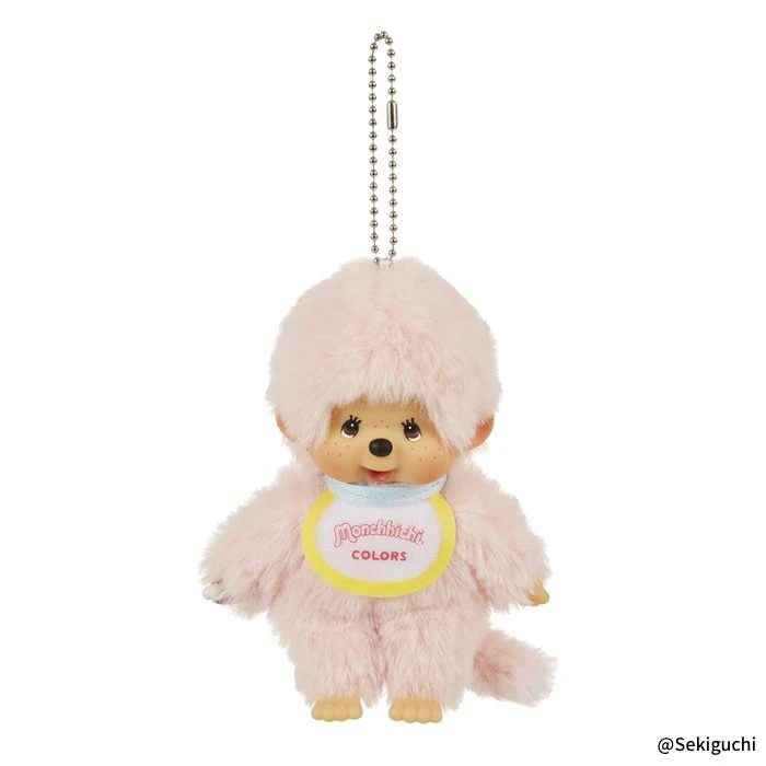 Monchhichi Colors Pink Plush Keychain Doll w/Tag Authentic