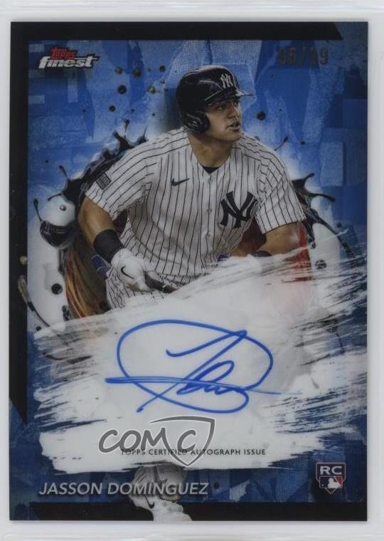 2024 Topps Finest Blue Refractor 95/99 Jasson Dominguez DomÃnguez Auto 14lt