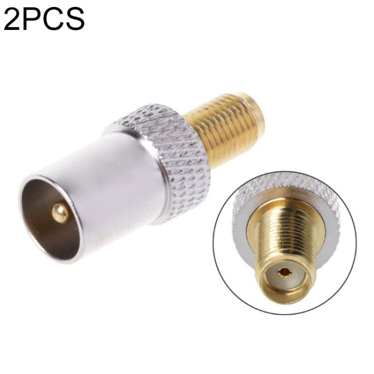 SMA Female to TV PAL IEC Male RF UHF Radio Antenna Connector Adaptor 2PC