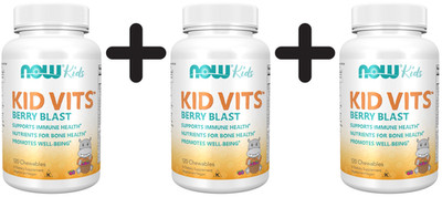 3 x NOW Foods Kid Vits, Berry Blast - 120 chewables tablets (222,17 EUR/kg)