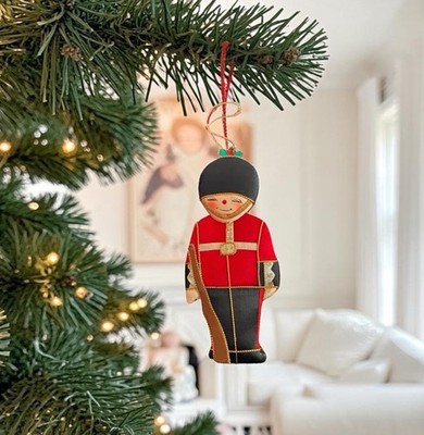 Vtg British St Nicolas Royal Scots 5.75  Satin GUARDSMAN Christmas Ornament