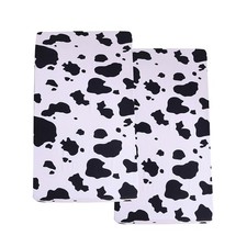 2 Pack White Cow Printed Crib Sheet, Soft Skin-Friendly, Toddler Bed Sheet