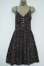 SHEIN BLACK FLORAL STRAPPY SUN DRESS SIZE 1XL 18 BUTTON BUST