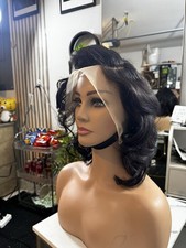 Bob Wig Human Hair Lace Front 10 Inch Black with 210 Density Pre Plucked