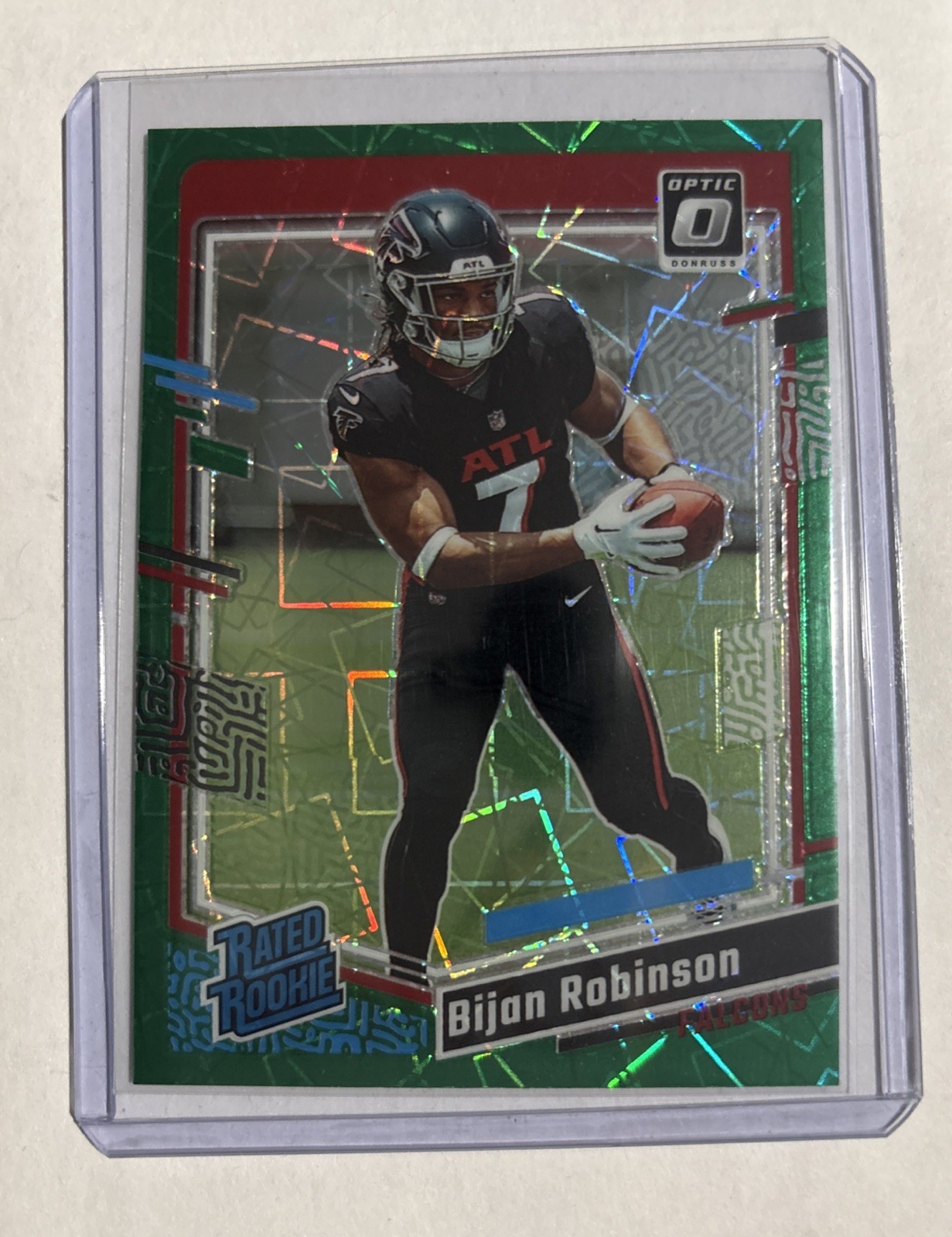 2023 Donruss Optic #206 Bijan Robinson Green Velocity